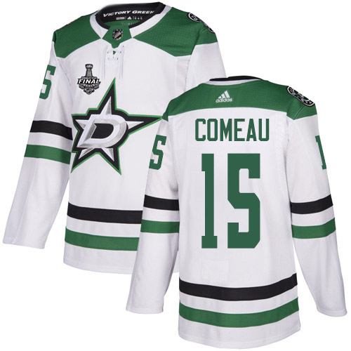 Adidas Men Dallas Stars #15 Blake Comeau White Road Authentic 2020 Stanley Cup Final Stitched NHL Jersey